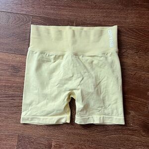 Dfyne Yellow High-Waisted Biker Shorts